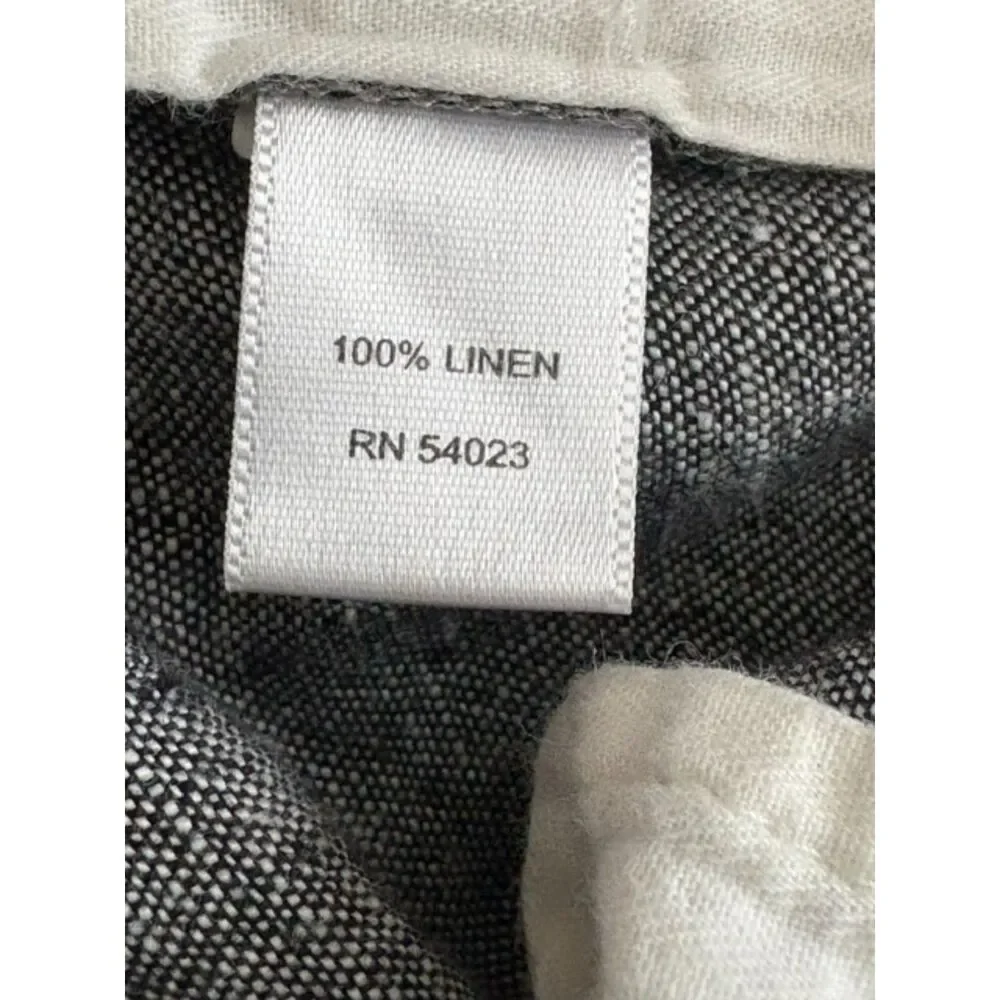 Banana Republic Martin Fit Grey 100% Linen Wide Trousers Pants Womens 4